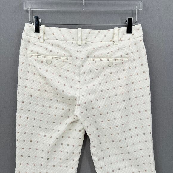 ZADIG & VOLTAIRE Posh Flower Deluxe Pants Womens S White Jacquard Straight Crop - Picture 6 of 15